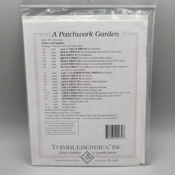 A Patchwork Garden Quilt Pattern Thimbleberries Lynette Jensen Classic Country - Picture 4 of 6
